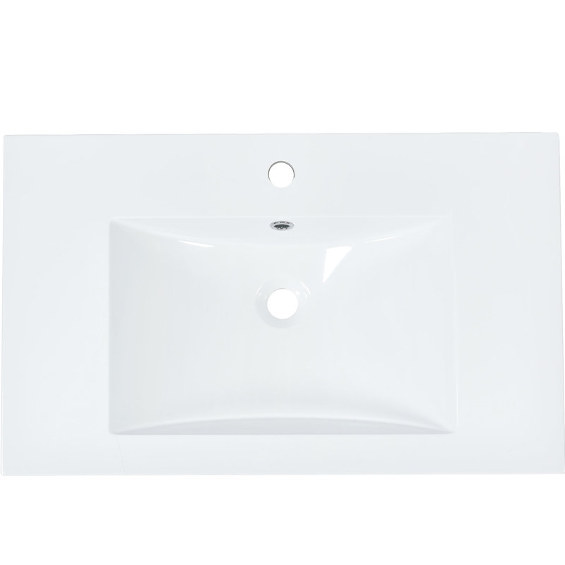 Meuble-lavabo en résine 30 po x 18 po - Blanc, hygiénique et avec comptoir, nécessitant peu d'entretien