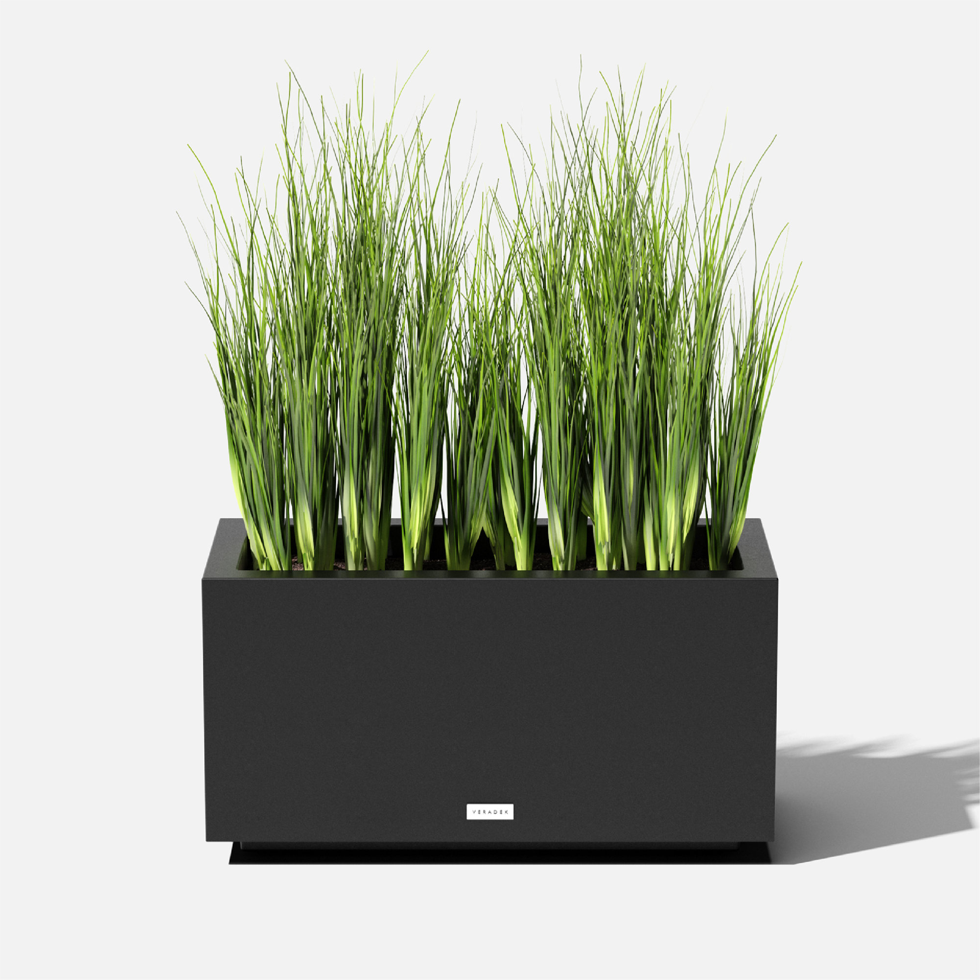 Block Series Long Box Planter, Black, 13.25” H x 24.75” W x 11” D