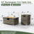 32" Propane Gas Fire Pit Table With Propane Tank Cover 2-Pieces, 50000 BTU Rectangular Steel Fire Pit With Beautiful Wicker Base For Outside Garden-1020365647