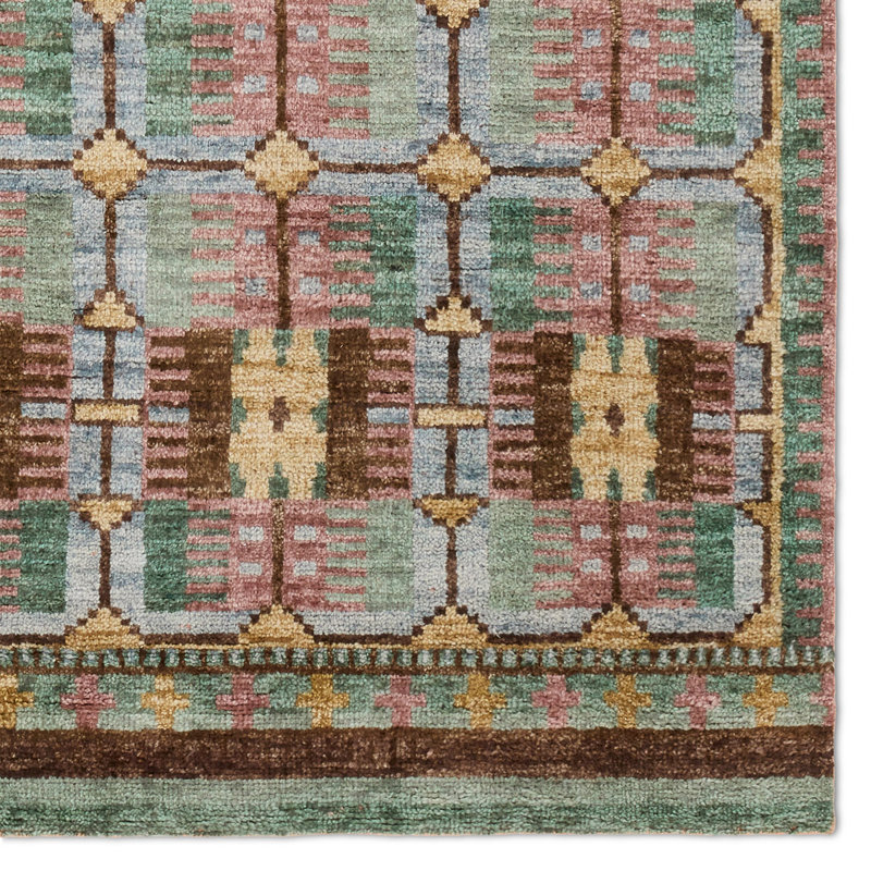 Jaipur Living Romy HAZ02 Handknotted Contemporary Multicolor and Green Area Rug (6'x9'), Rectangle 6' x 9'