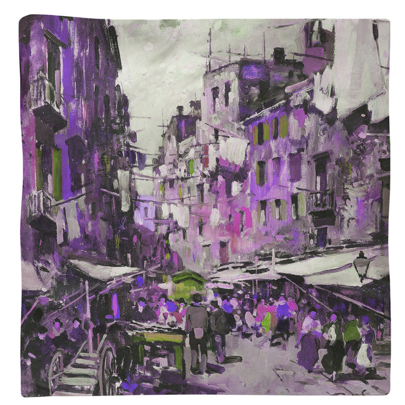 Felice Giordano Cotton Square Napkin, Purple