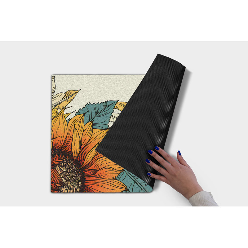 Non-Slip Floral Outdoor Doormat