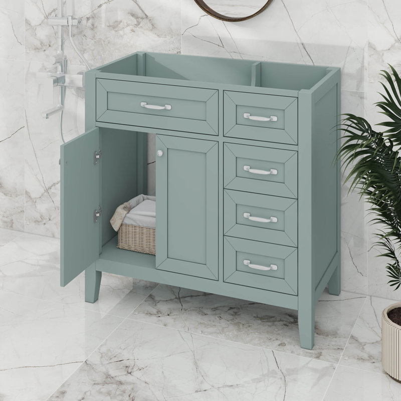 Meuble-lavabo 36 po avec tiroirs 36 po, Vert