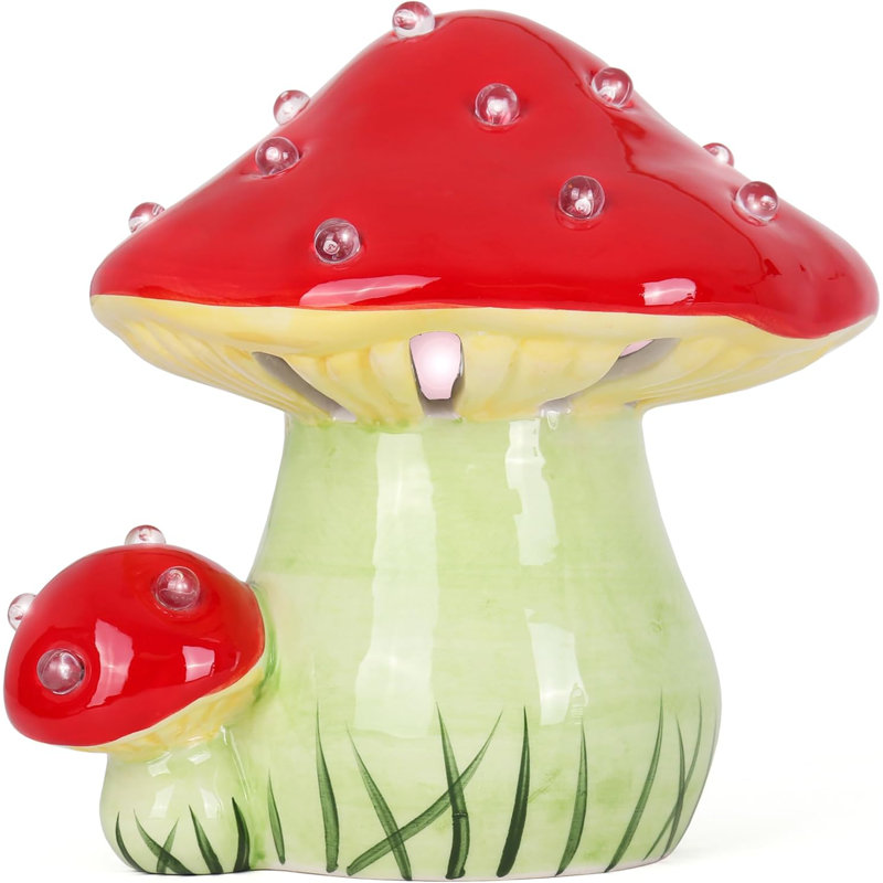 Lighted Ceramic Mushroom
