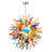 Semi-recessed Ceiling Light Fixture, Hand Blown Coloured Glass Chandeliers With Bulbs
