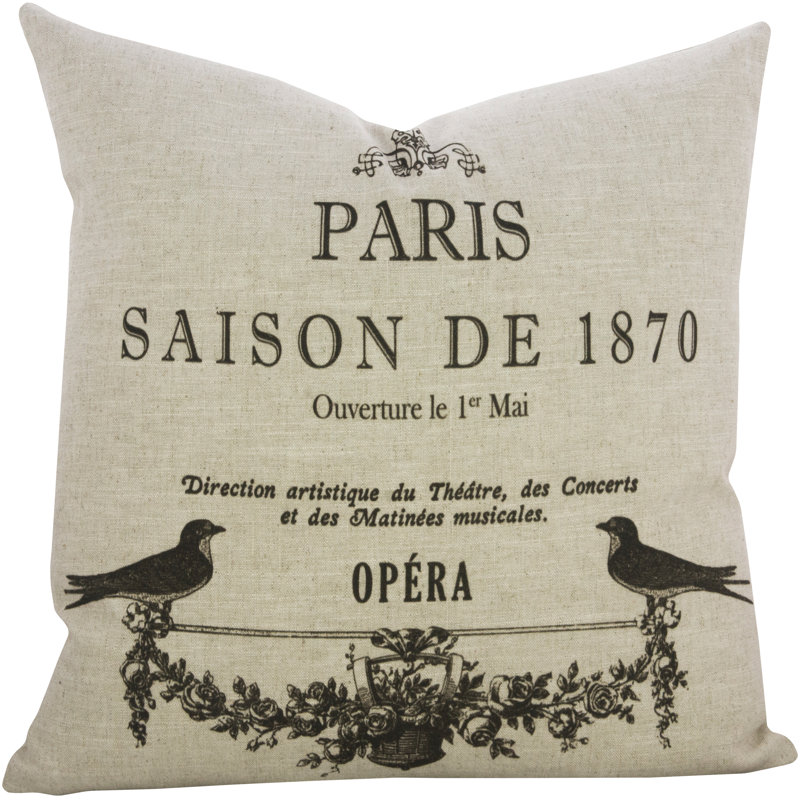 Paris Linen Throw Pillow