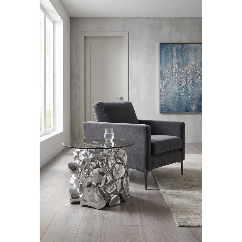 Table d'appoint Cairn, argent liquide