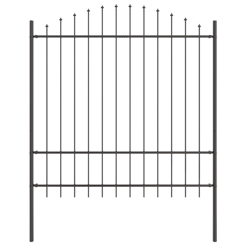 Clôture de jardin 8 pièces vidaXL grise 66,93 x 84,65 po en acier thermolaqué