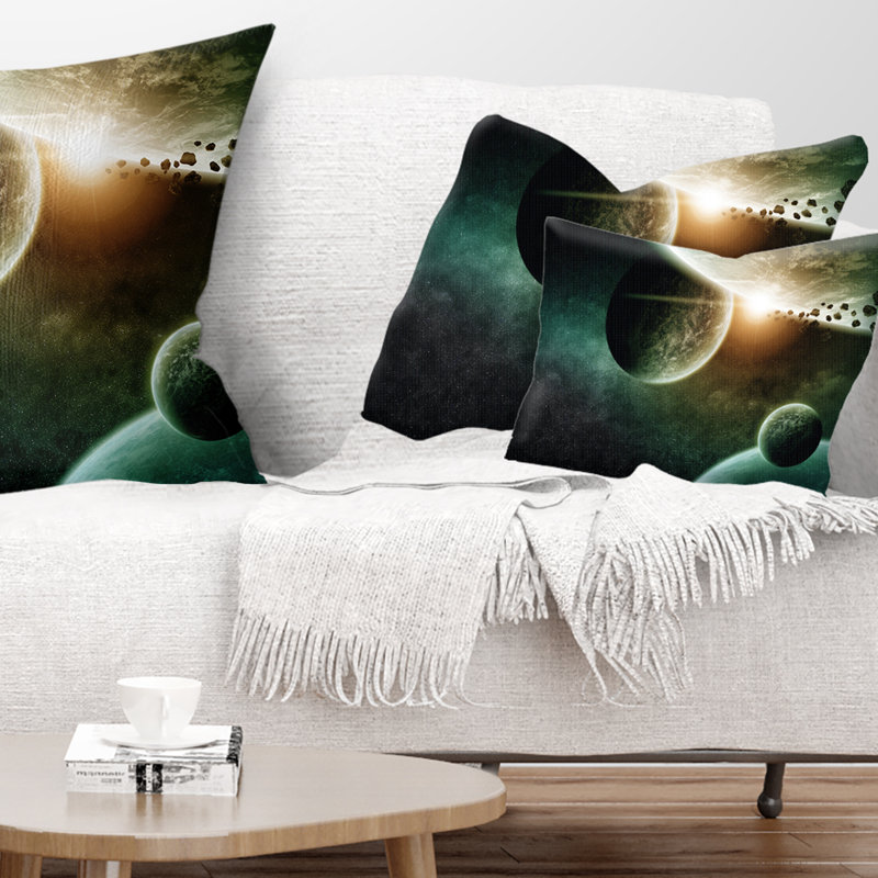Space Planet - Landscape Printed Throw Pillow