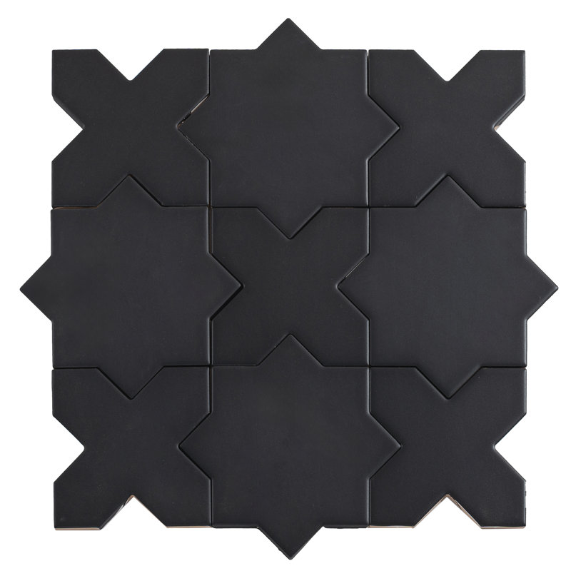 Carrelage en céramique 5 po Siena, Noir, Mat