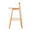 Tabouret de bar d'intérieur en bois d'hévéa Grove, finition naturelle, ensemble de 2