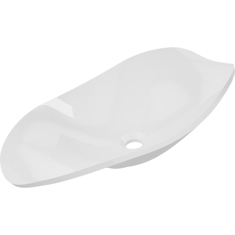 27.5" Corelli Modern Specialty Bathroom Vessel Sink - Gloss White, Cast Marble, UV Resistant, Stain & Chip Resistant