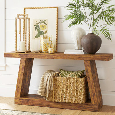 55" Console Table, 2-Tier Entryway Table with Storage for Hallway, Living Room, Behind Couch