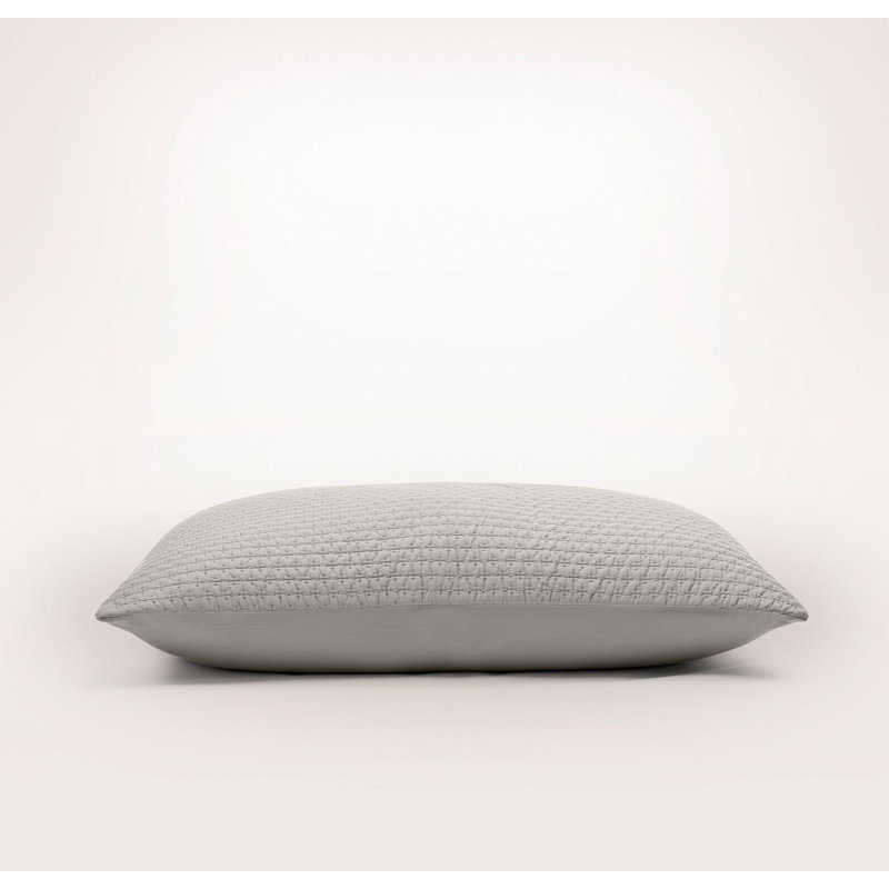 Signature Textured Stitch Sham, King Sham, Pewter