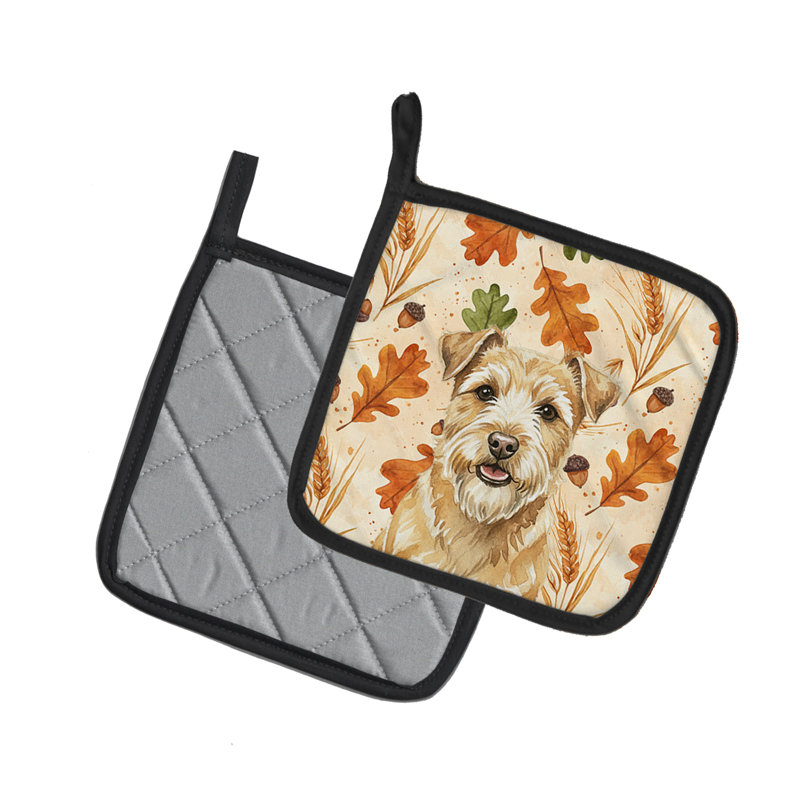 Paire de porte-casseroles Wheaten Norfolk Terrier Heirloom Fall
