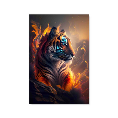 Fantaisie tigre de feu sur imprimé plastique / acrylique