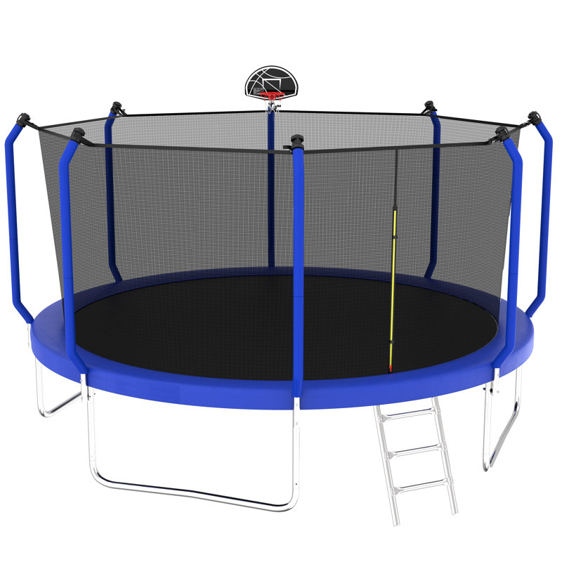 Trampoline avec panier de basketball, trampoline d'extérieur renforcé de type ASTM avec filet d'enclos