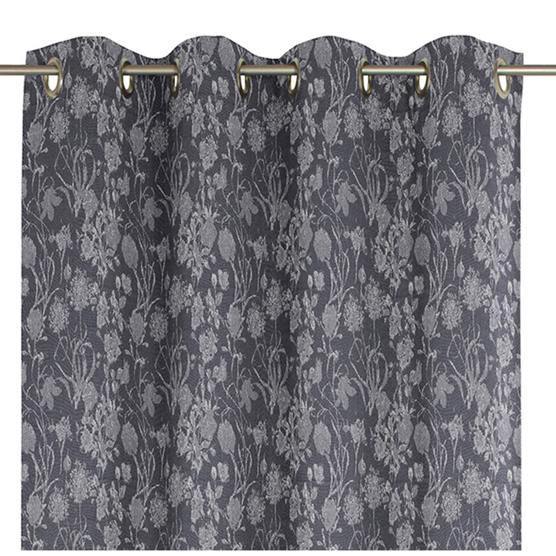 Micheal Cotton Room Darkening Curtain Single Panel, Indigo, 145cm Width x 145cm Drop