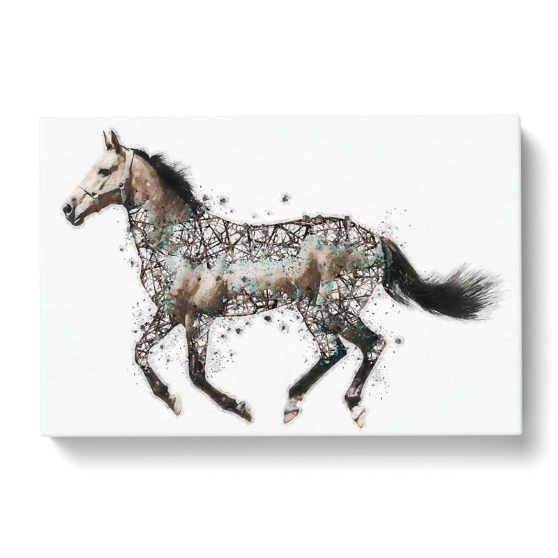 Horse Deconstructed in Abstract - Wrapped Canvas Painting Print, 50cm H x 76cm W x 3cm D