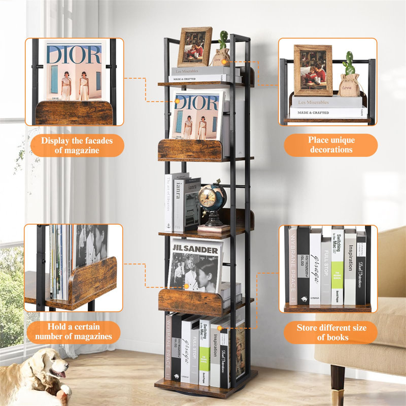 Bernitta 147cm H x 30cm W Metal Standard Bookcase