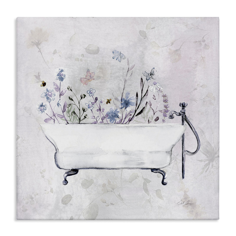Toile botanique antique, design par Stella Chang, H 17 po x l 17 po