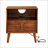 Mid Century Modern Nightstand with Fluted Hollow Door Panel, Built-in 2 AC Outlets & 2 USB Charging Ports, P2 Eco MDF Solid Wood Legs, 1 Drawer & Open Storage Shelf Easy Assembly