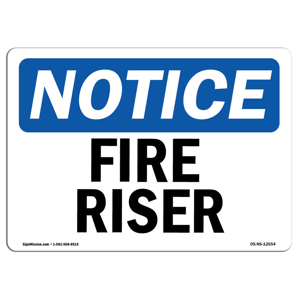 SignMission Fire Riser Aluminum Sign 18 x 24 | Wayfair