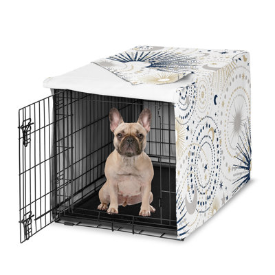 Celestial Navy Blue and Gold Dog Crate Kennel Cover by Sweet Jojo Designs -  Crate-30-Celestial-BU-PRT