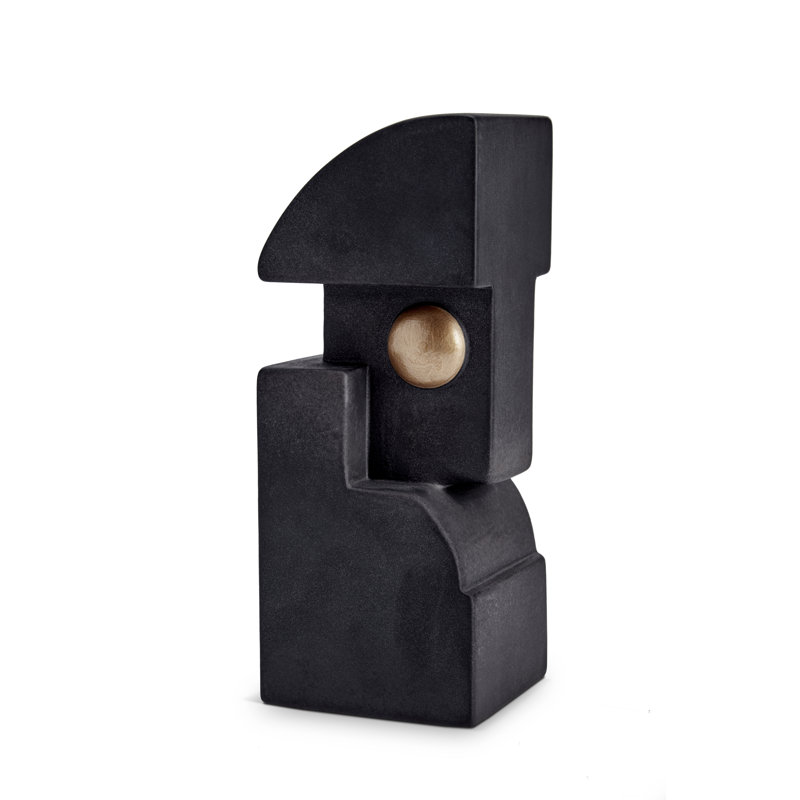 Cubist Bookend One - Black+Gold
