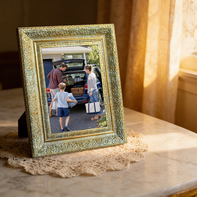 Antique Gold 3 PCS 11" x 14" Cozy Picture Frame with Lightweight PS Frame, Antique Gold, 1, 5" W x 7" H