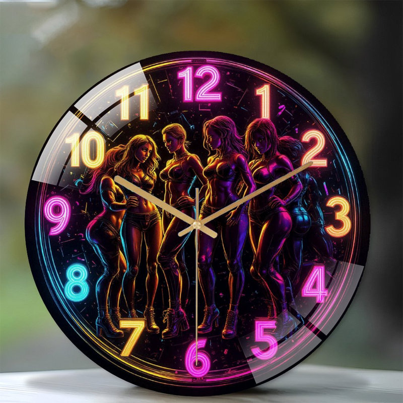Horloge murale néon