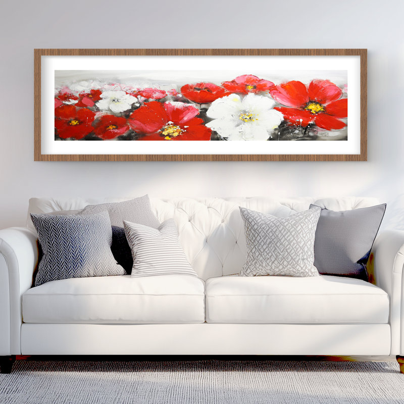Motif de fleurs rouges et blanches - Décoration intérieure contemporaine