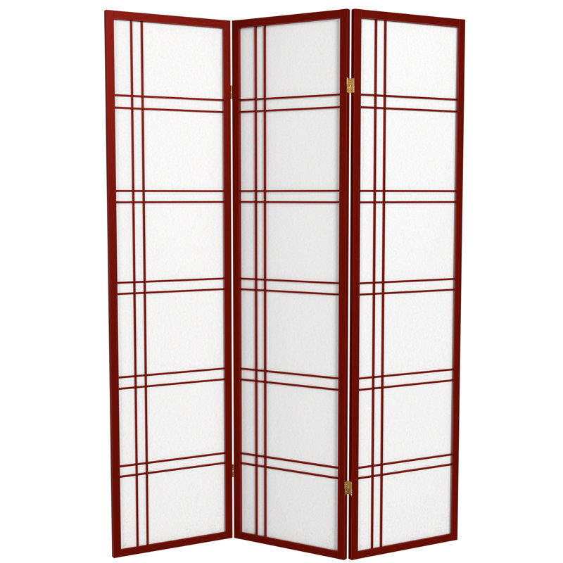 70.5" Tall Double Cross Shoji Panel Room Divider, Gray, 6, 6 ft