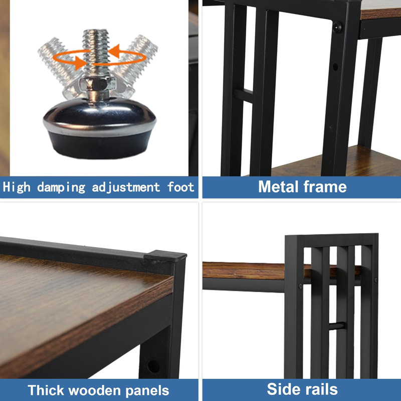 Étagère de cuisine à 6 niveaux, étagère de rangement utilitaire, mini-réfrigérateur et table de support pour four à micro-ondes