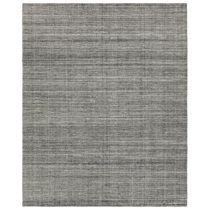 Tapis gris uni fait à la main Hued SLO01, Rectangle 6 pi x 9 pi