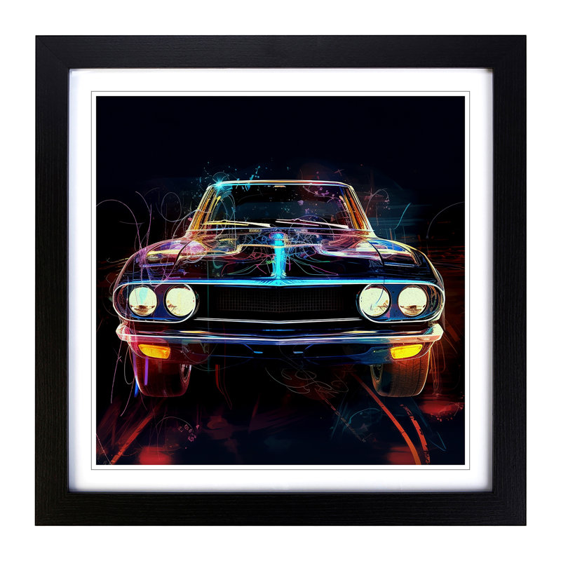 Single Picture Frame Print on Wood, Black