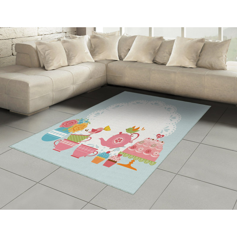 Cramer Flatweave Blue/Pink Rug, Rectangle 120 x 180cm