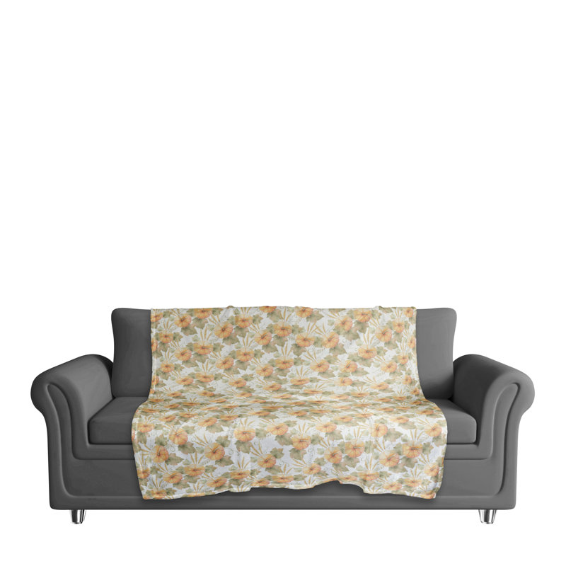 Watercolor Pumpkin Fleece Throw Blanket, 50" x 60", Machine Washable