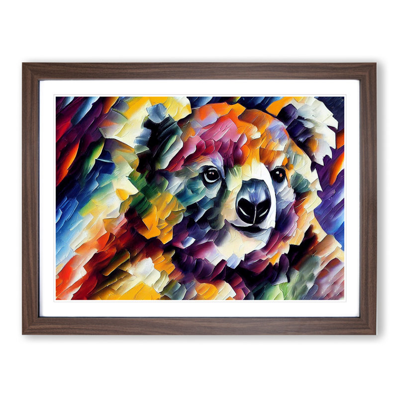 Koala Bear - Single Picture Frame Print, 34cm H x 46cm W x 2cm D, Walnut