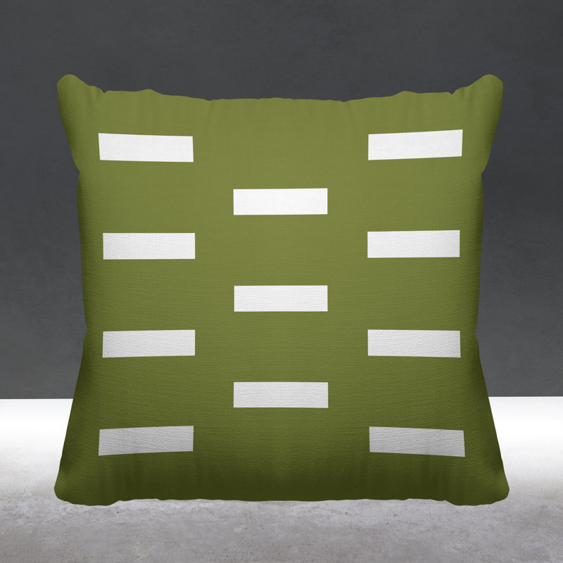 Coussin décoratif intérieur / extérieur Luella, L 19 po x H 19 po, Vert olive