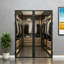Portes intérieures doubles vitrées Full-Lite de 56 po × 80 po, portes françaises en aluminium noir mat pour le salon et la salle à manger-136026394