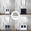 42 po W Meuble-lavabo simple gris foncé pour salle de bain, armoire latérale, comptoir en céramique blanche, robinet, fermeture en douceur, une armoire intérieure et cinq tiroirs, beaucoup d'espace de rangement, surface antitache, baignoire