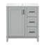 Meuble-lavabo avec lavabo, armoire de salle de bain avec cadre en bois et 3 tiroirs-898768824