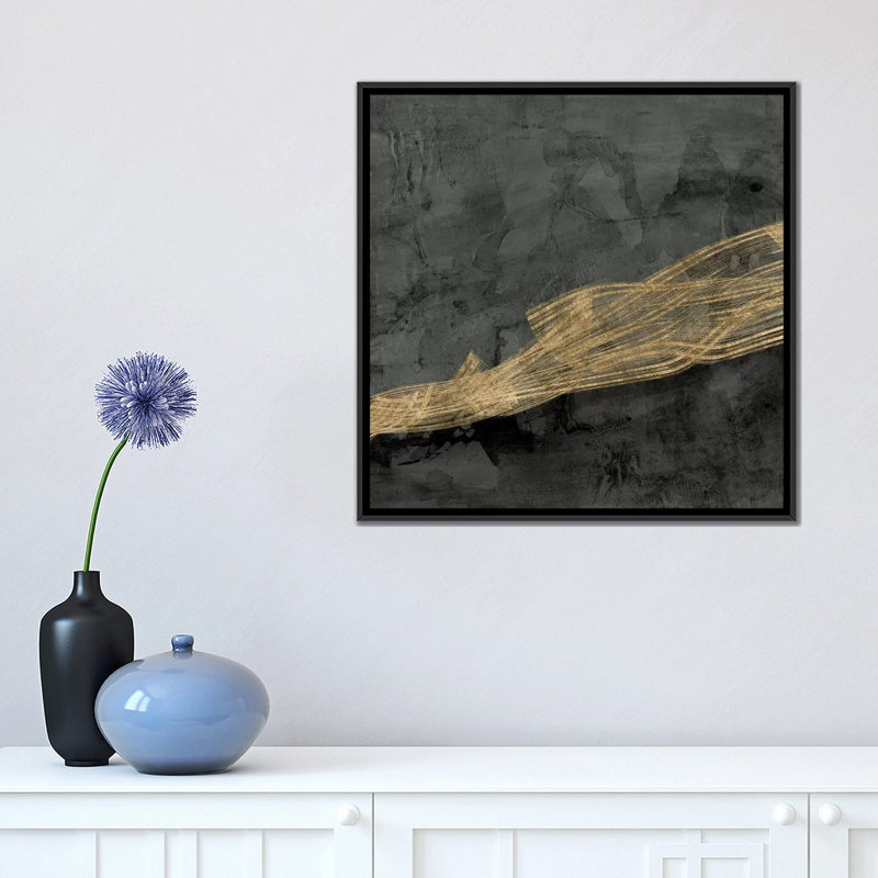 « tissé matrix iv », impression sur toile, H 18 po x l 18 po x P 1,5 po, Toile avec cadre noir, Pas de tapis