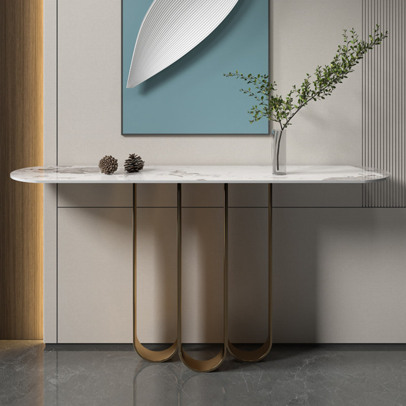Console moderne moderne de luxe simple, Blanc / gris clair