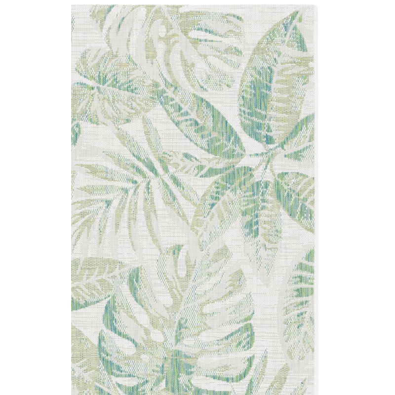 Tapis d'intérieur / extérieur à motif floral Courtyard Performance, Carré 6 pi 7 po