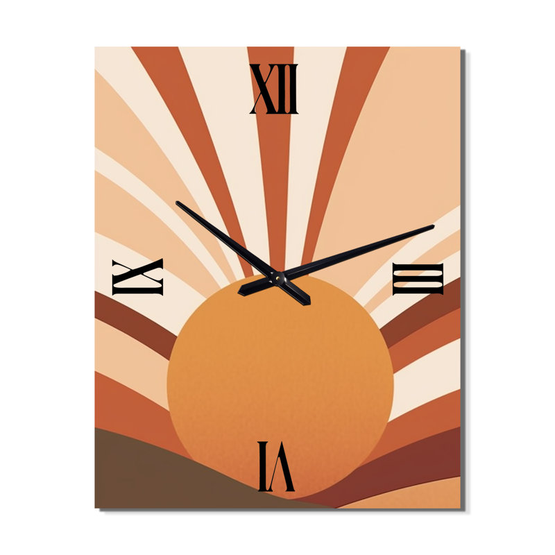Horloge murale rétro Mid-Century III, H 32 po x l 24 po x P 1 po
