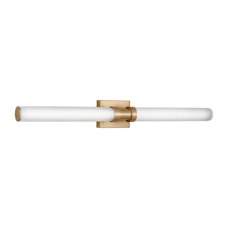 Kelan Single Frosted Dimmable LED Vanity Light, Satin Brass