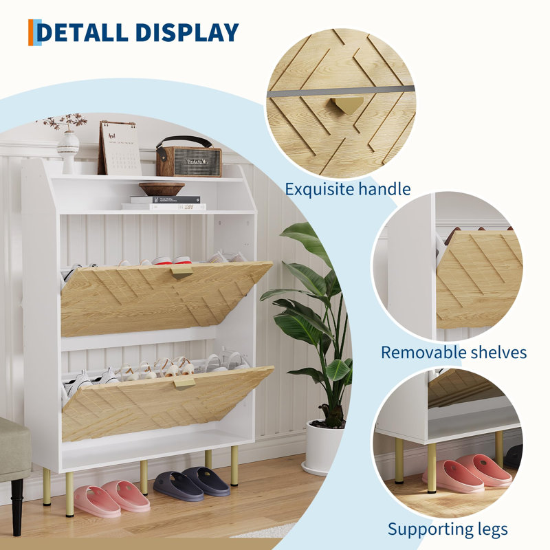 16 Pair Flip Down Shoe Storage
