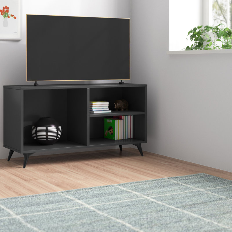 Modern TV Stand, Anthracite, 47.2 x 19.7 x 11.8 inches | 100% Melamine Coated Particle Board, 0.71 inches Thick, Metal Frame | Stylish & Durable Design for Living Room & Entertainment Spaces